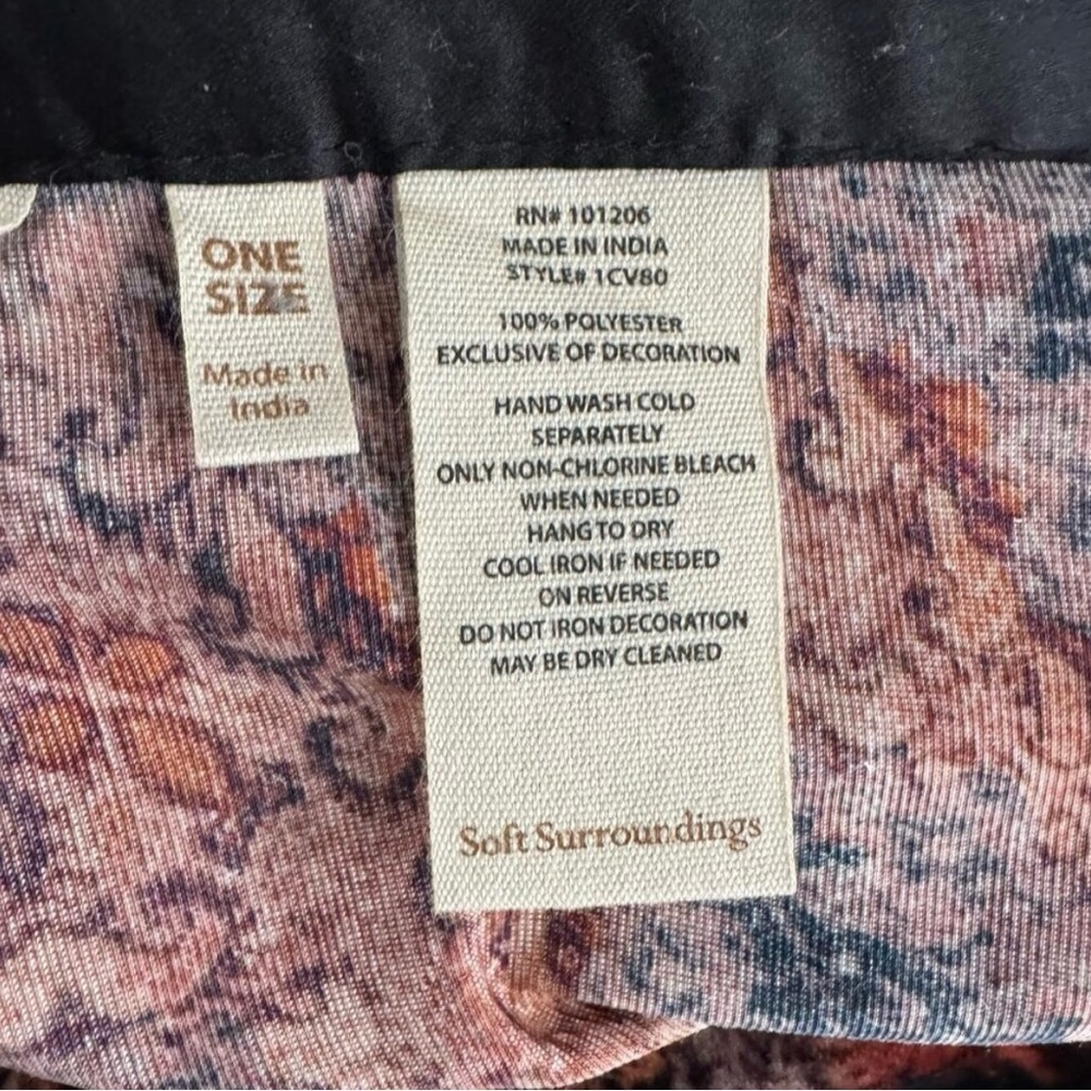 Soft Surroundings Velvet Kimono Topper Open Cardigan One Size Paisley Printed - Picture 11 of 16